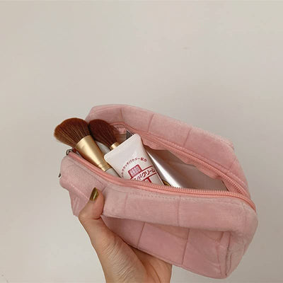 Portable Plush Makeup Bag