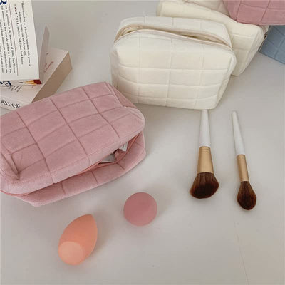 Portable Plush Makeup Bag